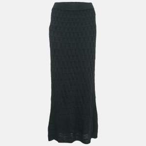 M Missoni Black Patterned Knit Maxi Skirt S