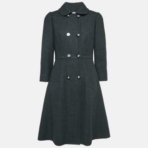 Dolce & Gabbana Grey Wool Double Breasted Coat M