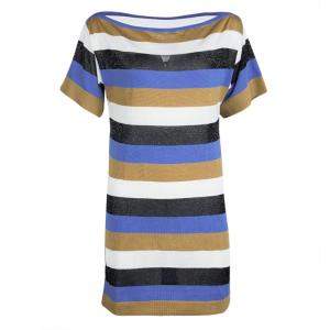 M Missoni Colorblock Striped Knit Strip Back Detail Top M