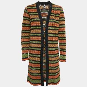 M Missoni Multicolor Patterned Knit Long Cardigan M