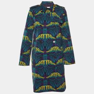 M Missoni Purple Printed Double Breasted Coat L