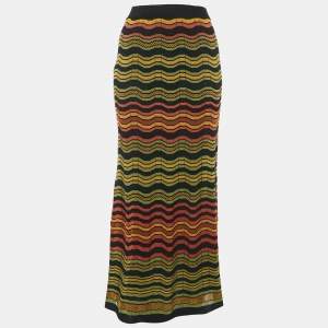 M Missoni Multicolor Patterned Knit Maxi Skirt S