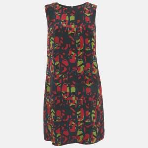 M Missoni Red Printed Silk Shift Mini Dress M