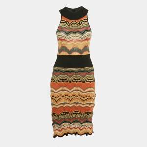 M Missoni Multicolor Chevron Knit Sleeveless Midi Dress M
