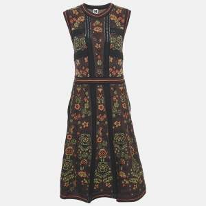 M Missoni Multicolor/Burgundy Patterned Knit Sleeveless Dress L