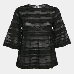 M Missoni Black Patterned Knit Long Sleeve Top M