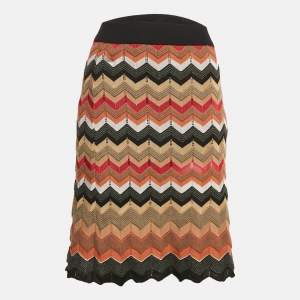 M Missoni Multicolor Chevron Pattern Knit Skirt M
