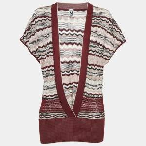 M Missoni Patterned Knit Wool Blend Top S