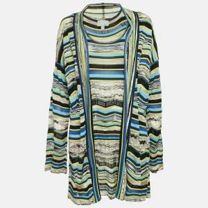 M Missoni Multicolor Knit Tank Top & Cardigan Set L