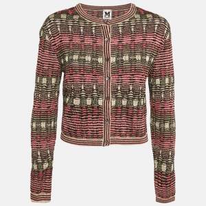 M Missoni Multicolor Lurex Knit Cardigan XL