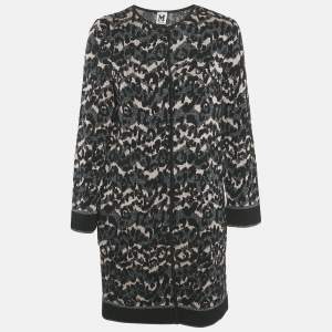 M Missoni Black Patterned Lurex Knit Long Cardigan S