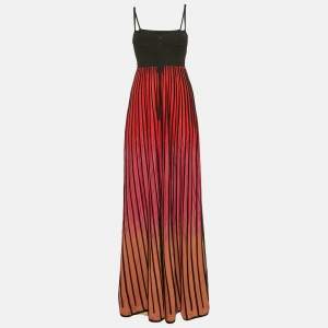 Pre Owned M Missoni Pink Ombre Knitted Maxi Dress M