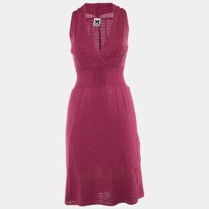 M Missoni Mauve Pink Wool Knit Sleeveless Dress S