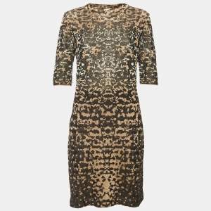 M Missoni Brown Patterned Lurex Knit Short Dress L