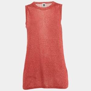 M Missoni Red Lurex Knit Sleeveless Top M