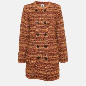 M Missoni Brown Lurex Knit Double Breasted Mini Dress M