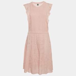 Pre Owned M Missoni Light Pink Knit Short Dress L
