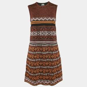 مملوكة مسبقًا M Missoni Multicolor Patterned Lurex Knit Mini Dress S