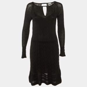 Pre Owned M Missoni Black Knit Midi Dress M