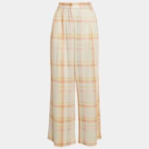 Pre Owned M Missoni Multicolor Checks Lurex Wide-Leg Pants M