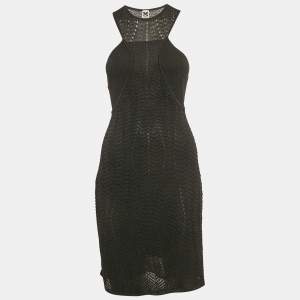 مملوكة مسبقًا M Missoni Black Patterned Lurex Knit Mini Dress XS