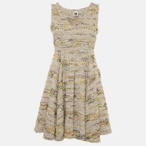 Pre Owned M Missoni Multicolored Lurex Knit Sleeveless Pleated Mini Dress M