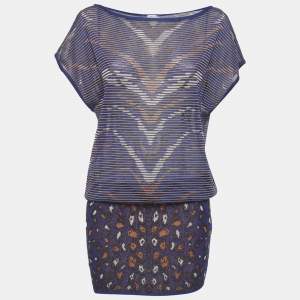 مملوكة مسبقًا توب إم ميزوني محبوك بنمط أزرق كحلي مقاس صغير