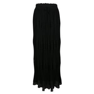 M Missoni Black Lurex Perforated Knit Pleated Skirt M