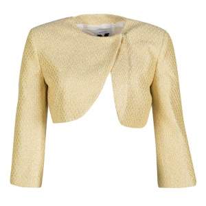 M Missoni Metallic Yellow Textured Cropped Jacket M