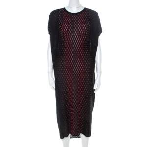 Pre Owned M Missoni Black Patterned Dobby Knit Oversized Dress XS