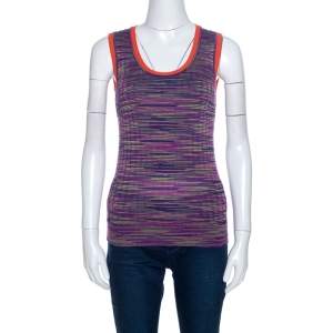 M Missoni Multicolor Knit Contrast Trim Sleeveless Tank Top M