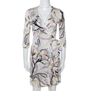 Pre Owned M Missoni Multicolor Printed Silk Jersey Wrap Dress S