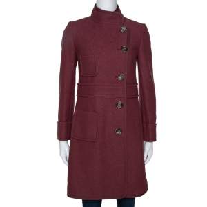 M Missoni Pastel Red Fleece Wool Coat S