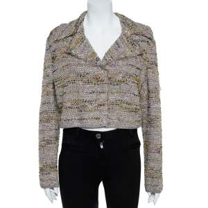 M Missoni Multicolor Tweed Cropped Blazer L