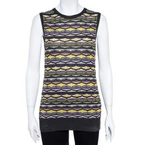 M Missoni Multicolor Patterned Knit Tank Top and Cardigan Set L