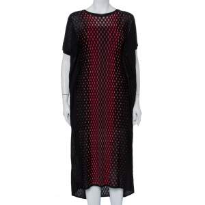 مملوكة مسبقًا M Missoni Black Patterned Knit Oversized Midi Dress M