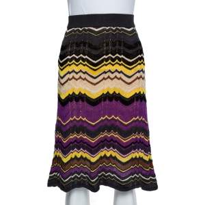 Pre Owned M Missoni Multicolor Patterned Knit Skirt S