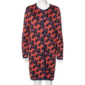 M Missoni Multicolor Patterned Knit Button Front Coat L