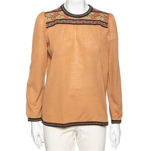M Missoni Brown Patterned Wool Knit Top M