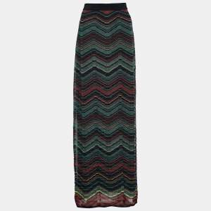 Pre Owned M Missoni Multicolor Chevron Maxi Skirt M