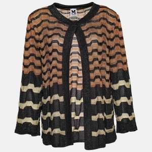 M Missoni Brown Lurex Knit Long Sleeve Shrug M