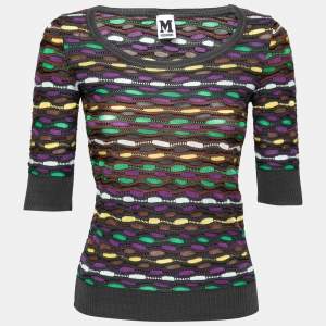 Pre Owned M Missoni Multicolor Patterned Knit Pullover Top S 