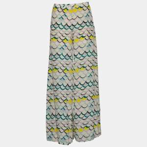 Pre Owned M Missoni Multicolor Printed Silk Palazzo Pants S