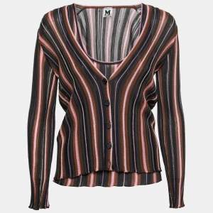 Pre Owned M Missoni Multicolor Striped Patterned Knit Cardigan & Top Set S