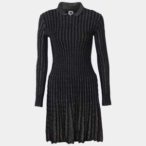Pre Owned M Missoni Black Lurex Knit Long Sleeve Midi Dress S