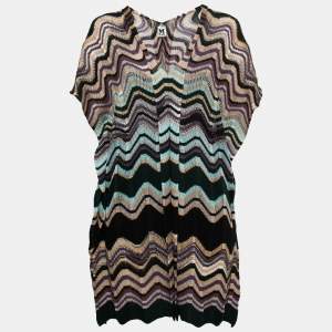 Pre Owned M Missoni Multicolor Patterned Knit Tunic Mini Dress S
