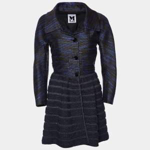 M Missoni Multicolor Striped Knit Button Front Coat M