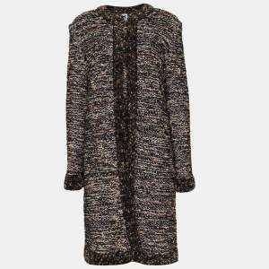 M Missoni Black Lurex Knit Hook Front Coat M