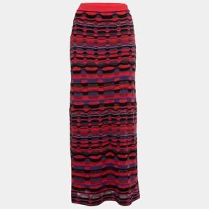 Pre Owned M Missoni Multicolor Patterned Knit Maxi Skirt M