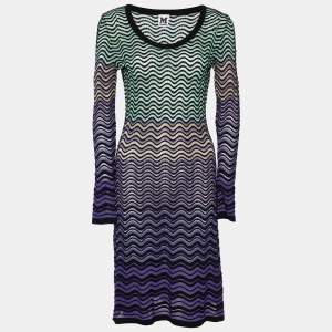 Pre Owned M Missoni Multicolor Patterned Knit Mini Dress M